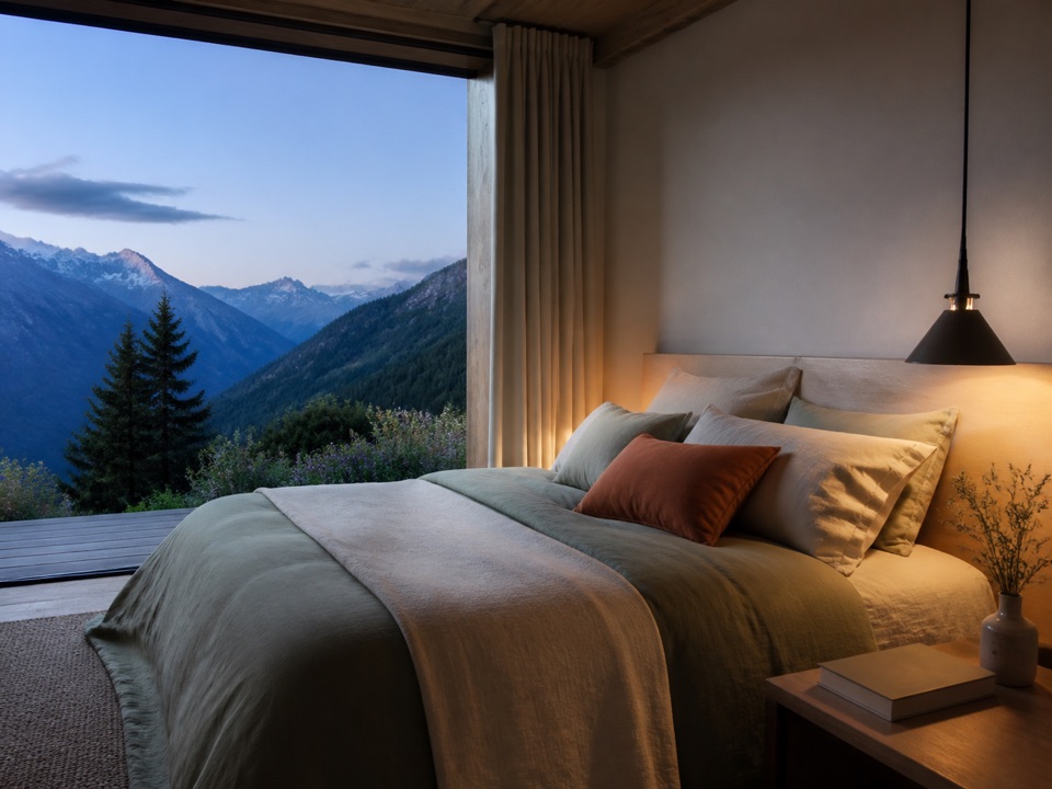 Chambre calme propice au sommeil et à la récupération